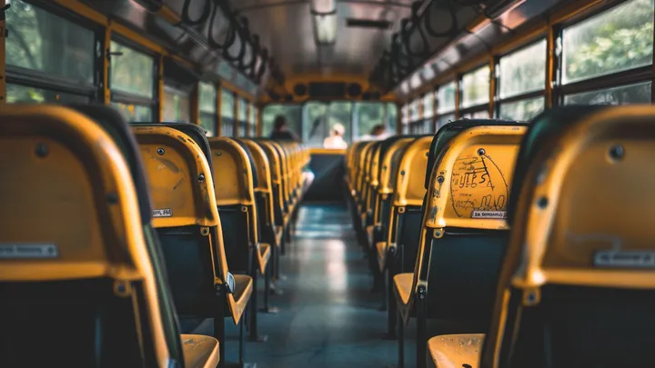 Een jongen ruikt iets vreemds in de schoolbus, kijkt één keer naar de chauffeur en belt 911